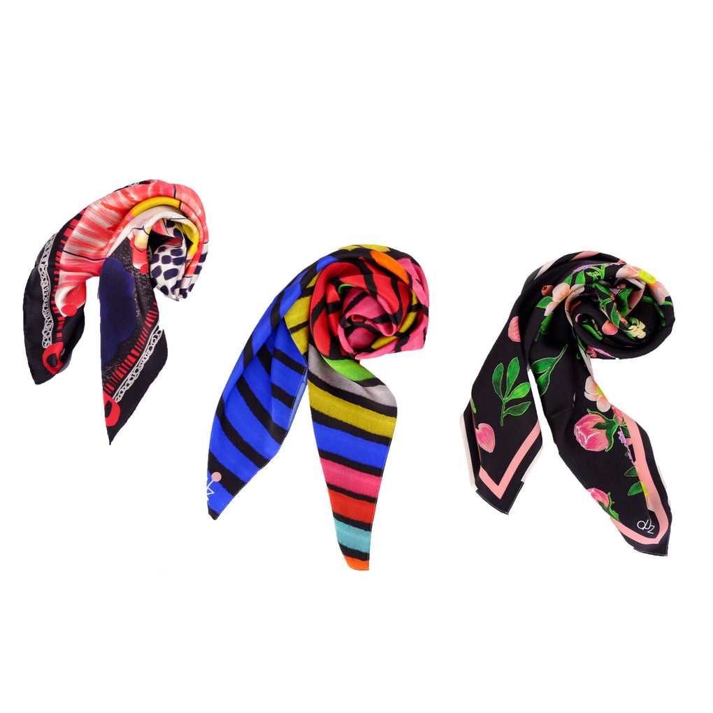 LINES SILK SCARF
