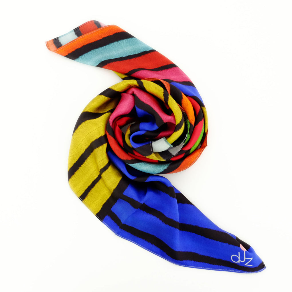 LINES SILK SCARF