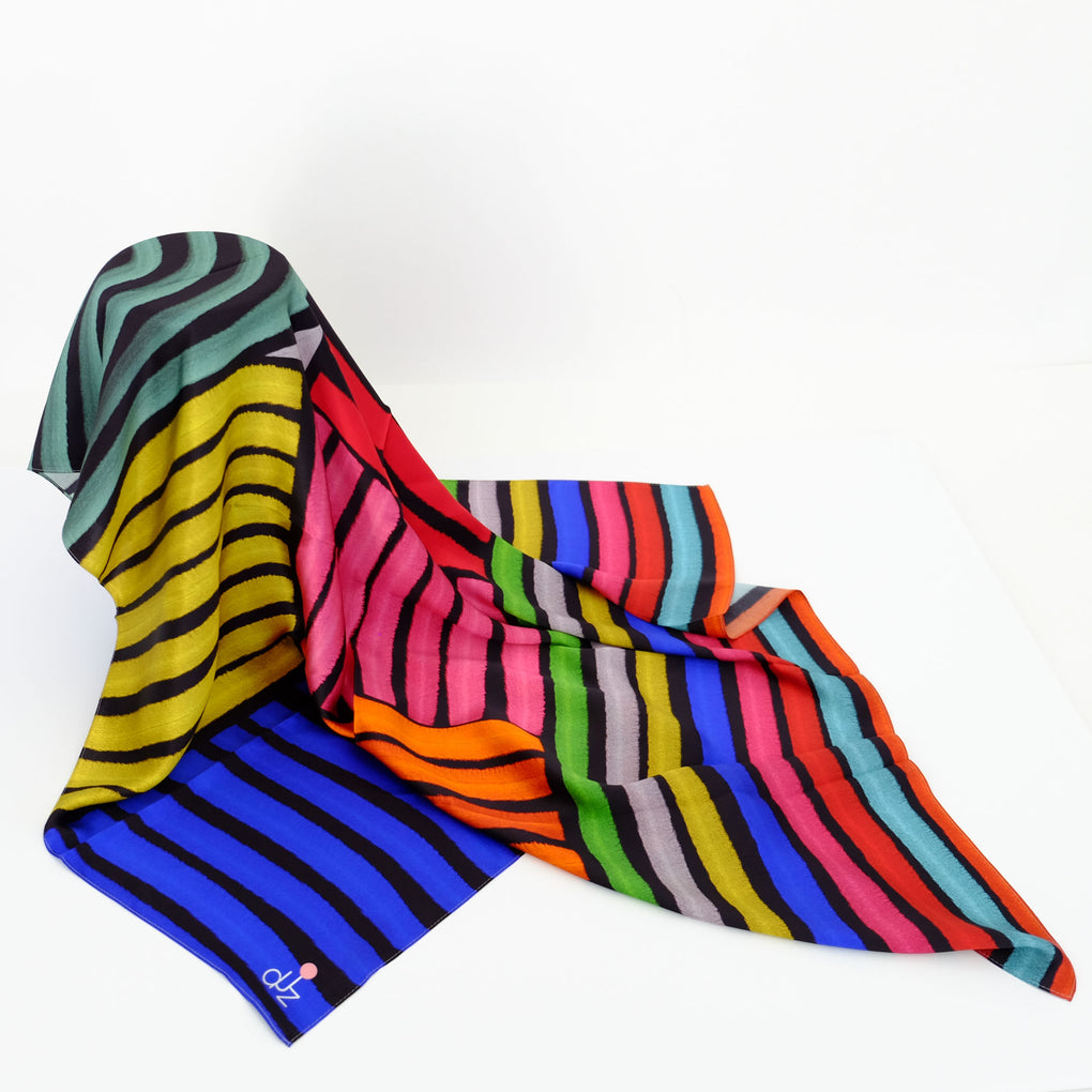 LINES SILK SCARF