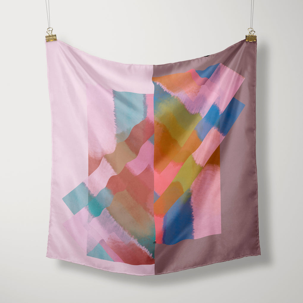 THE MIRRORS PASTEL SILK SCARF