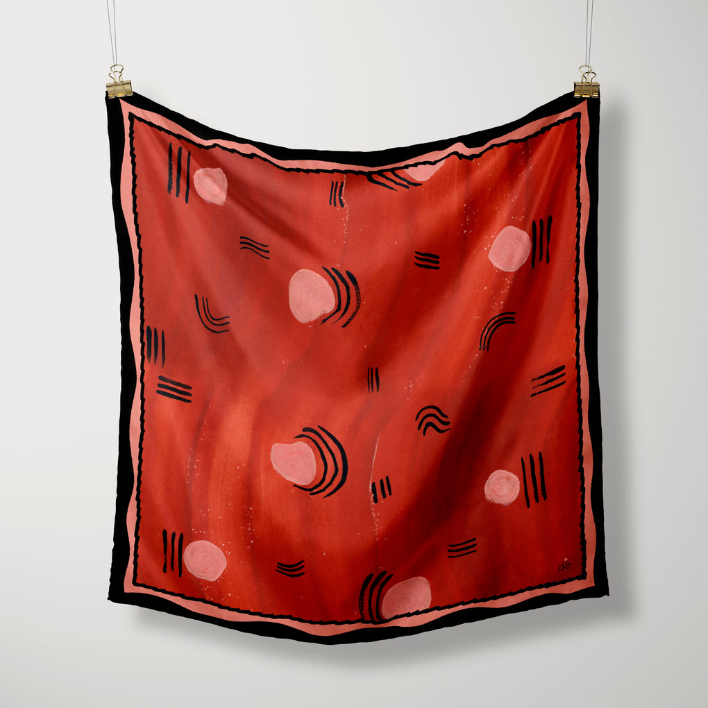 THE IMPERFECTION FLOW BRICK SILK SCARF