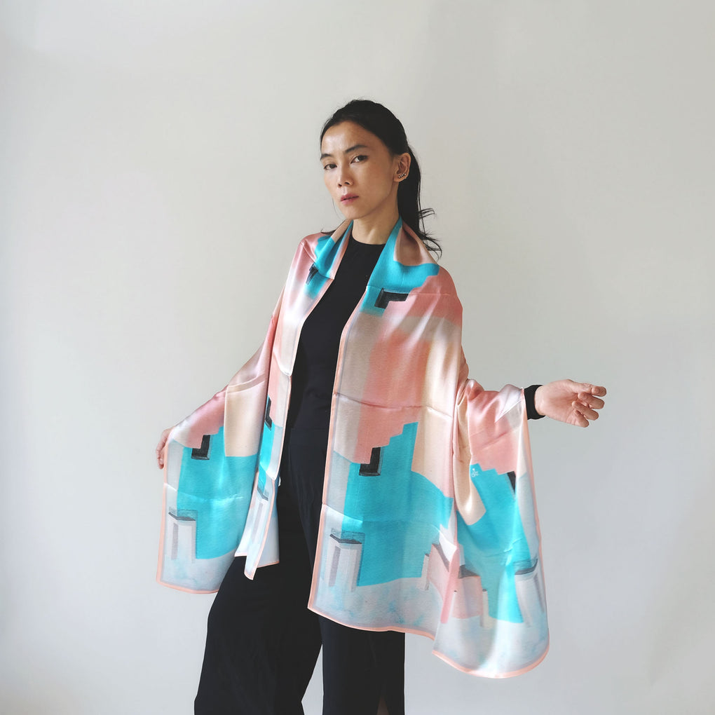 MURALLA ROJA LONG SILK SCARF