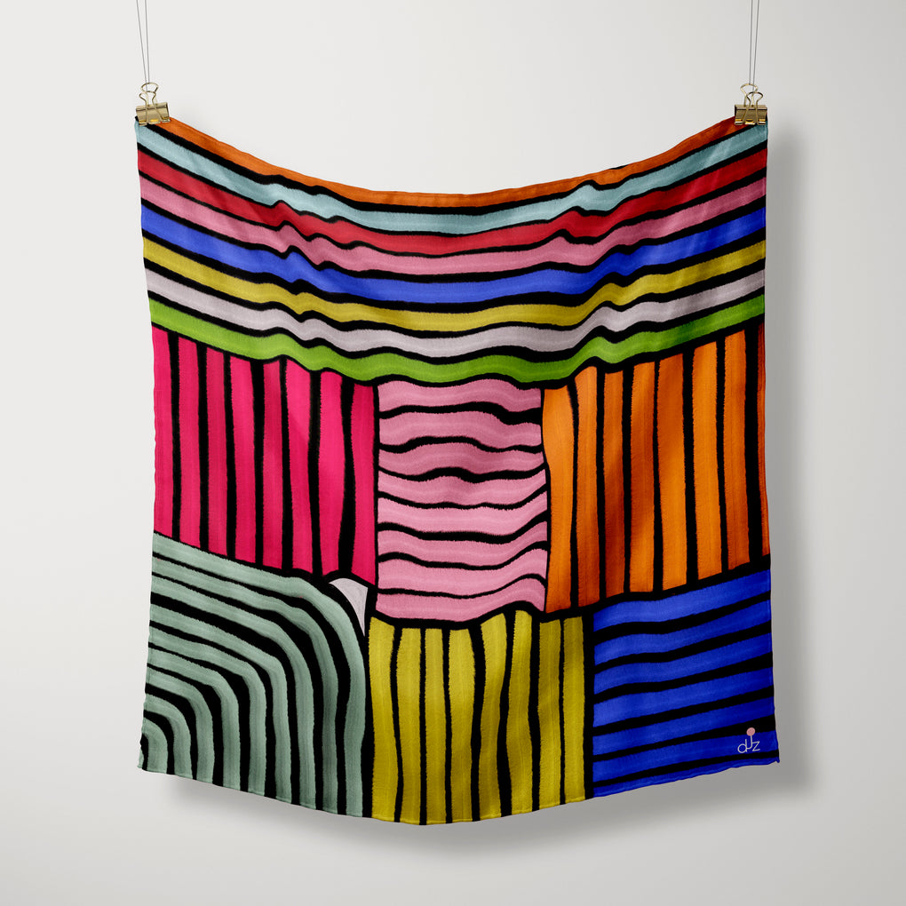 LINES SILK SCARF