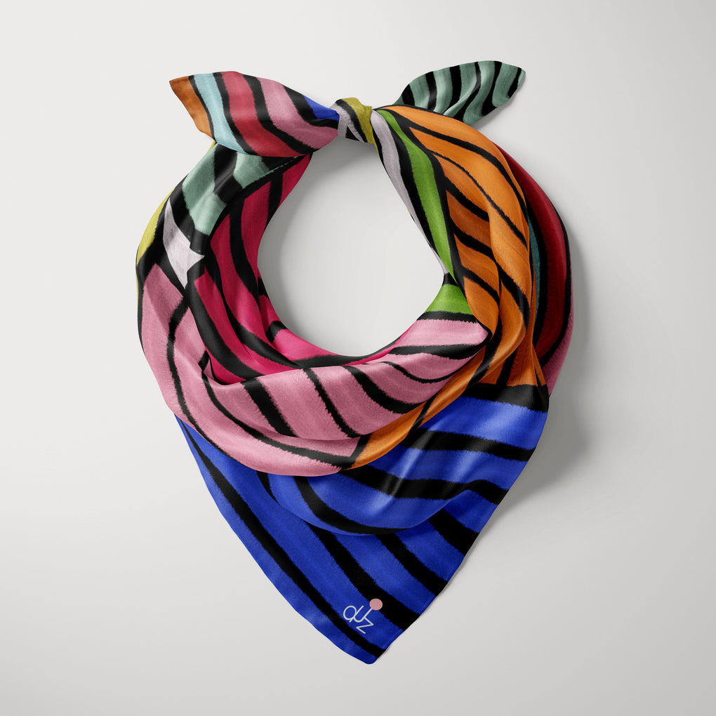 LINES SILK SCARF
