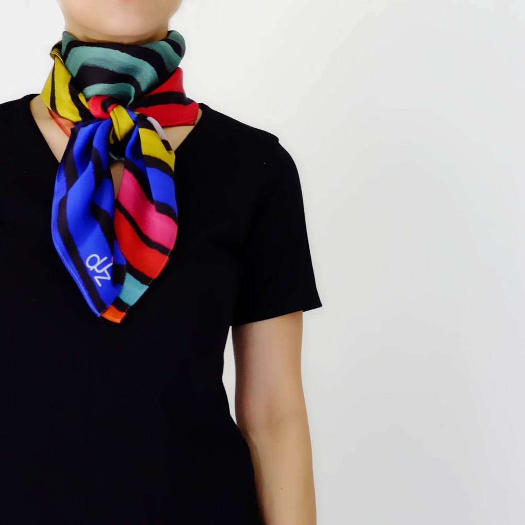 LINES SILK SCARF