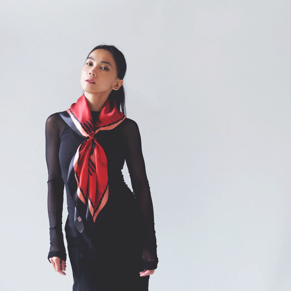 THE IMPERFECTION FLOW BRICK SILK SCARF