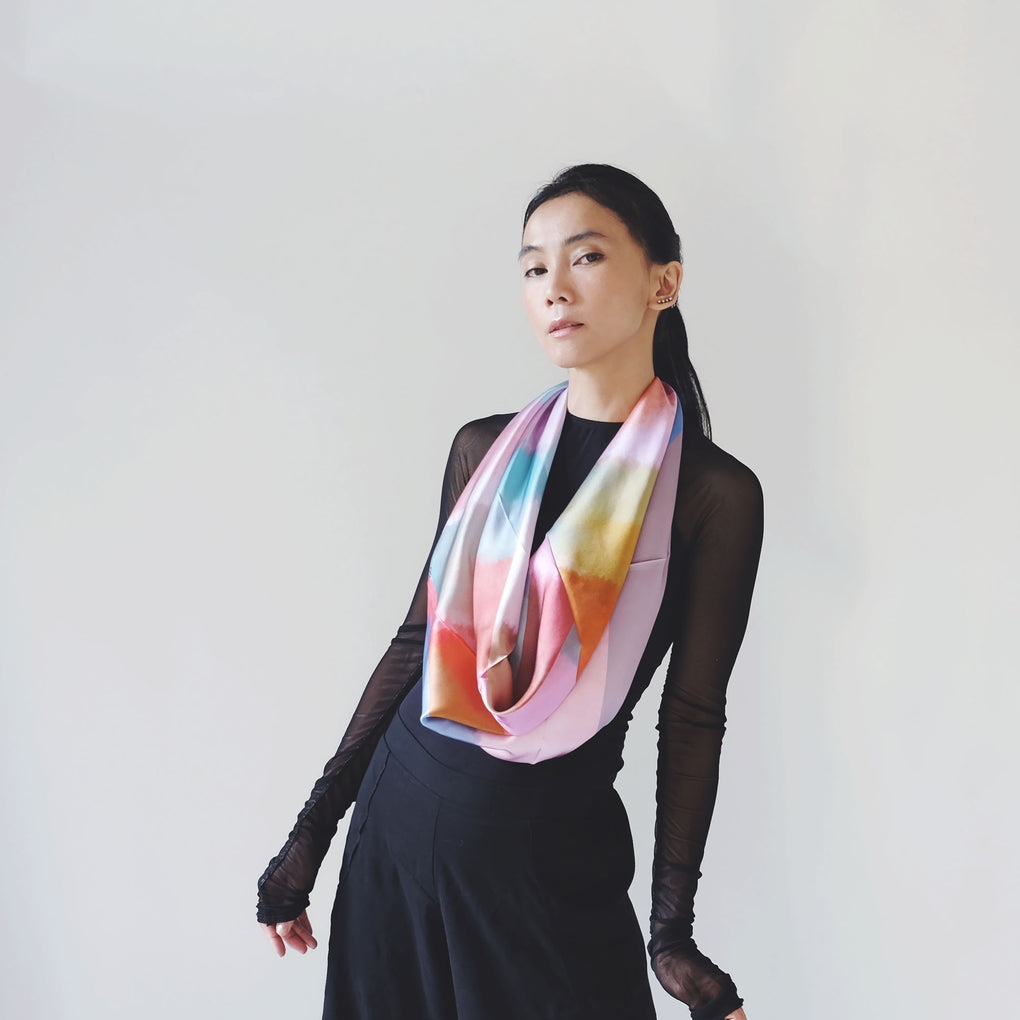 THE MIRRORS PASTEL SILK SCARF