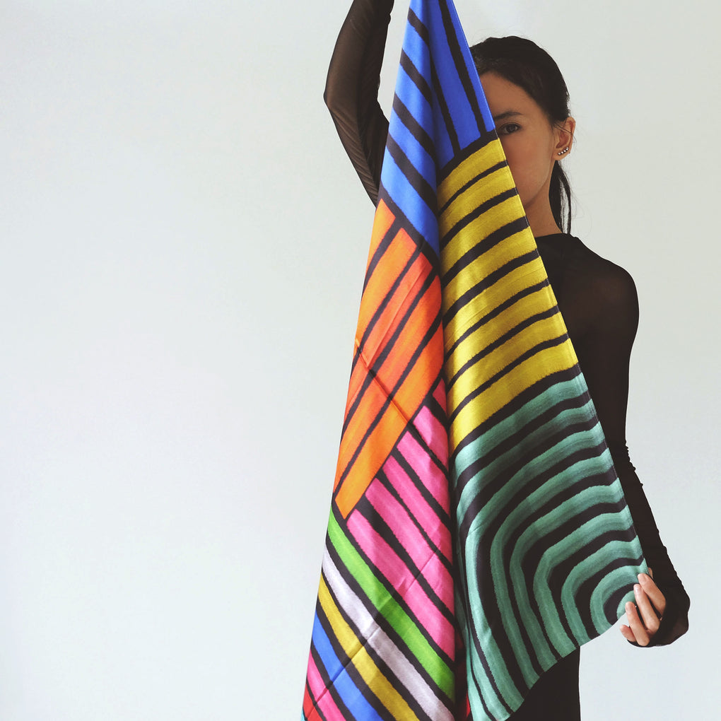 LINES SILK SCARF