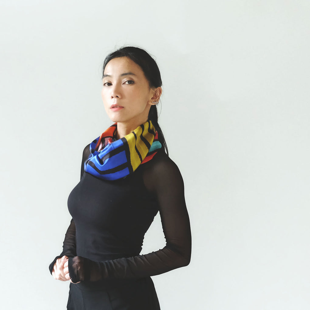 LINES SILK SCARF