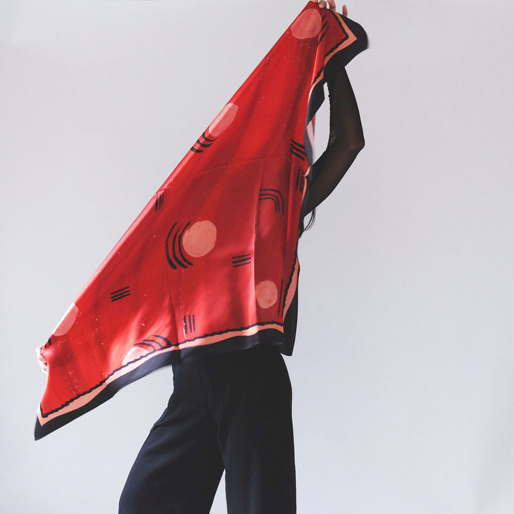 THE IMPERFECTION FLOW BRICK SILK SCARF
